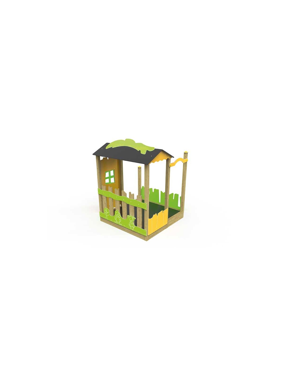 Cabane LA FERME pin traité classe 4 fabrication française - Enfants 2 à 7 ans