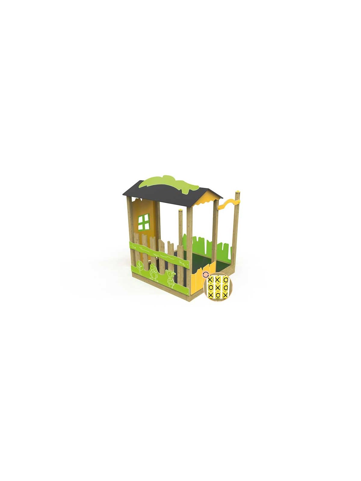 Cabane LA FERME pin traité classe 4 fabrication française - Enfants 2 à 7 ans