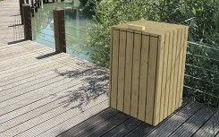 Corbeille en bois NIVA idéal pour la propreté de vos espaces urbains