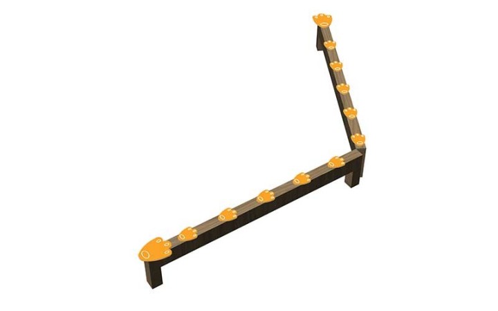 Poutre d'équilibre pattes d'ours en bois et PEHD, pour enfants