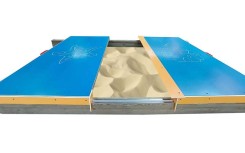 BAC A SABLE AVEC COUVERTURE ludique sécurisée – Pin massif PEFC