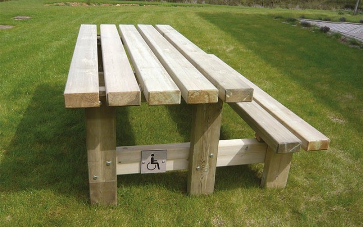 Table pique nique exterieur en bois VALONNE PMR 2 m mobilier urbain