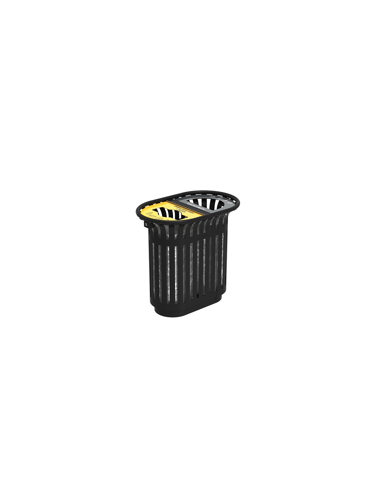 Corbeille de tri sélectif extérieur TULIPE 2 x 40 L pour espace extérieur urbain