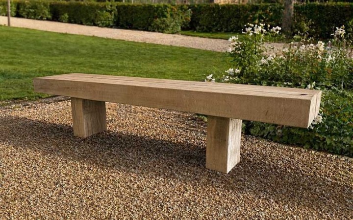 Banc moderne ORIGO en chêne massif haut de gamme intérieur extérieur