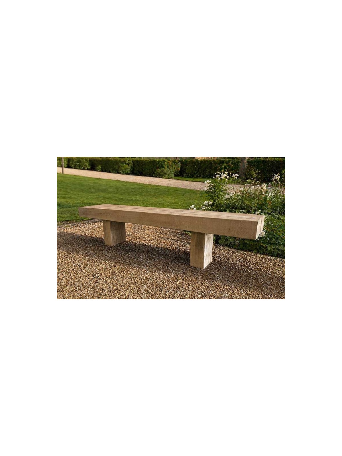 Banc moderne ORIGO en chêne massif haut de gamme intérieur extérieur