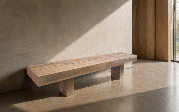 BANC DESIGN ORIGO EN CHÊNE MASSIF POUR AMÉNAGEMENT INTÉRIEUR ET EXTÉRIEUR HAUT DE GAMME