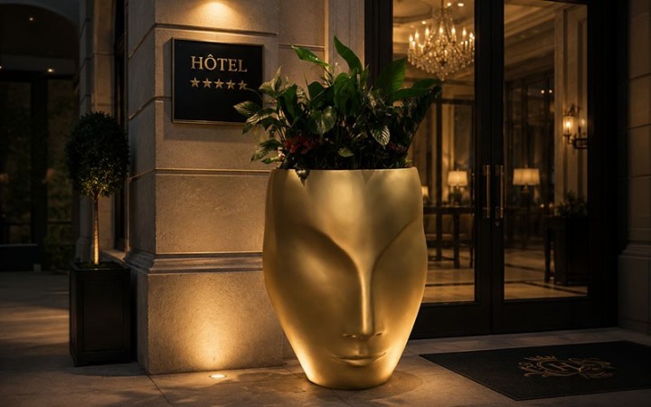 Pot moderne CONSTANTIN, Jardinière design signature culturel italien