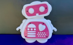 Lampe robot AI Love You rose Red Hook