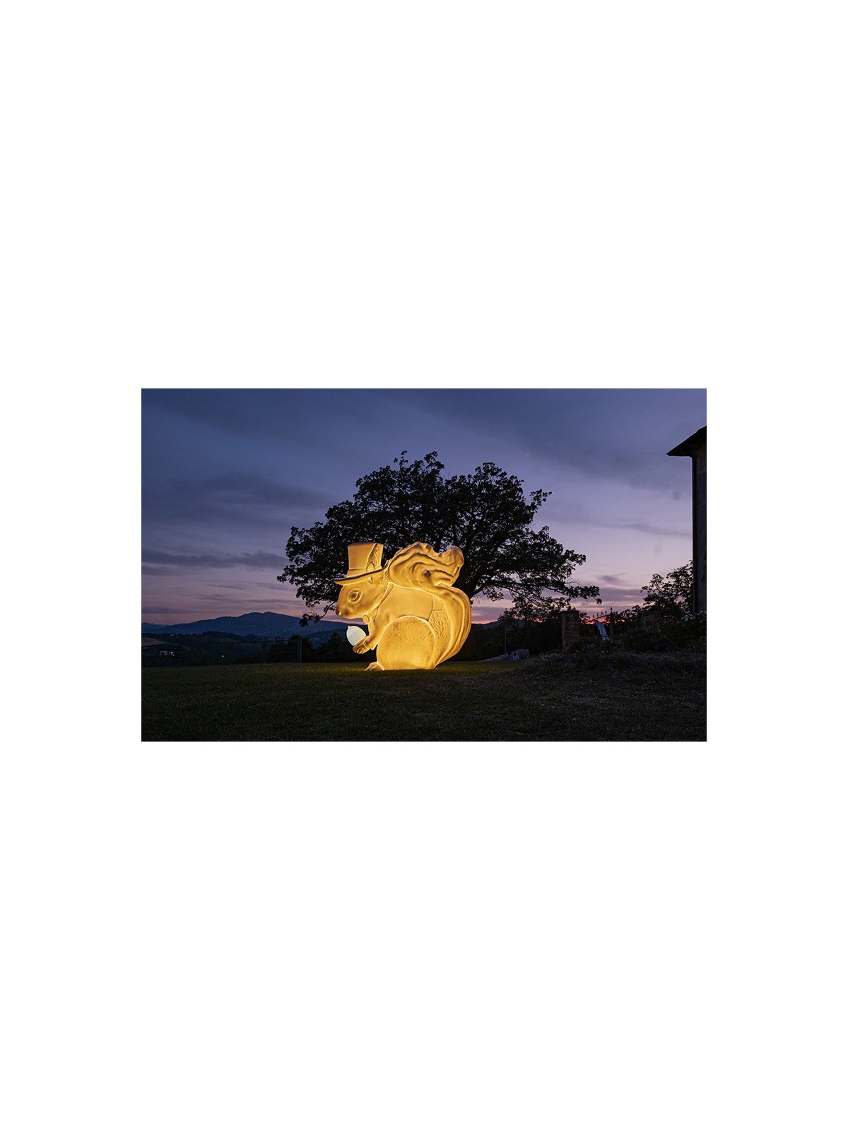 Sculpture lumineuse écureuil Jérôme XXL pour intérieur extérieur