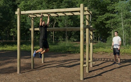 ÉCHELLE DE SUSPENSION MODULE DE GRIMPE EXTERIEUR EN BOIS POUR LES COLLECTIVITÉS FABRIQUÉ EN FRANCE