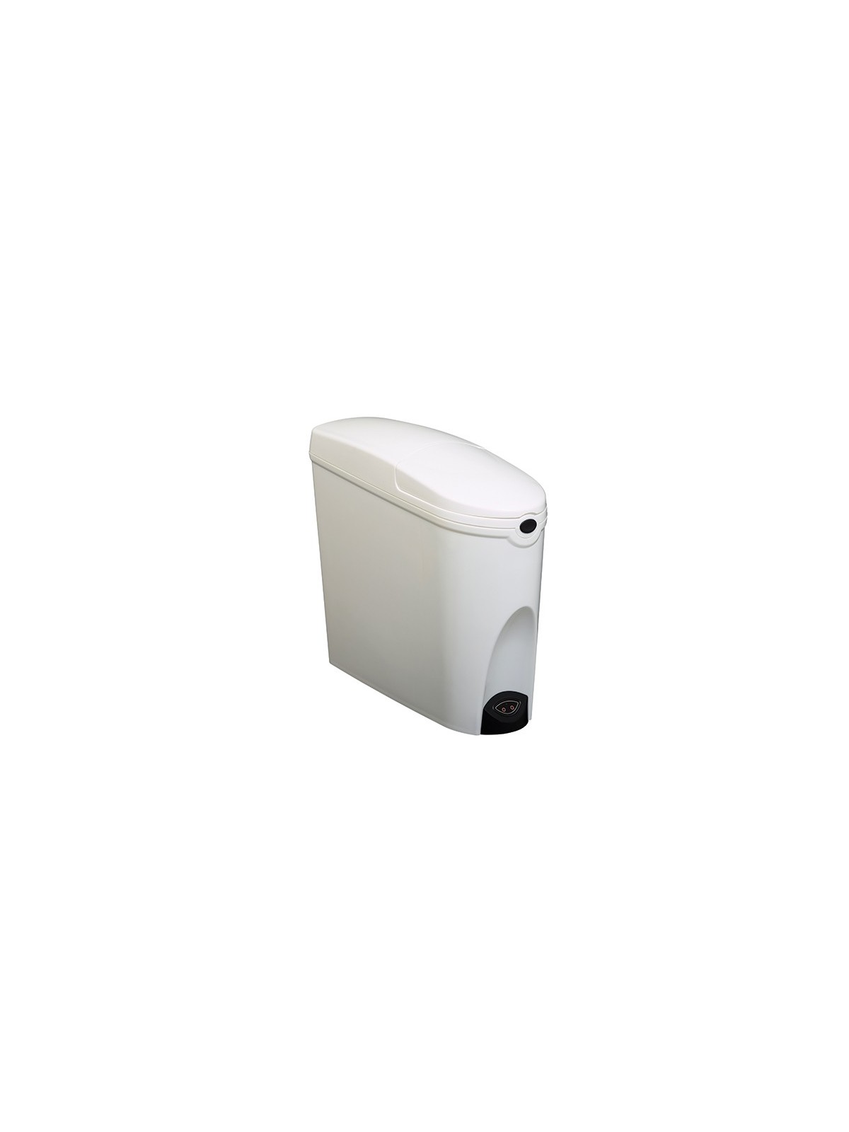 POUBELLE AUTOMATIQUE POUR PROTECTIONS HYGIÉNIQUES FÉMININES AVEC OUVERTURE SANS CONTACT PAR CAPTEUR INFRAROUGE.