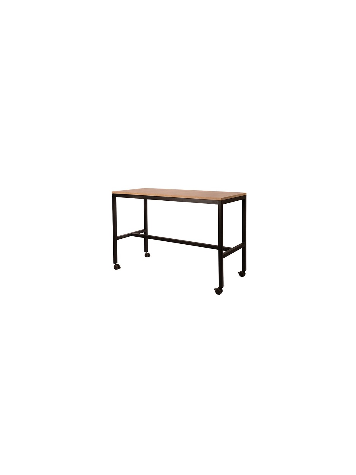 Table haute avec structure métal pour aménagement intérieur d’entreprise ou bâtiment public.