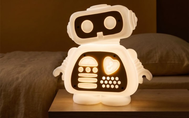 Lampe décorative robot AI Love You jaune Red Hook pour intérieur design