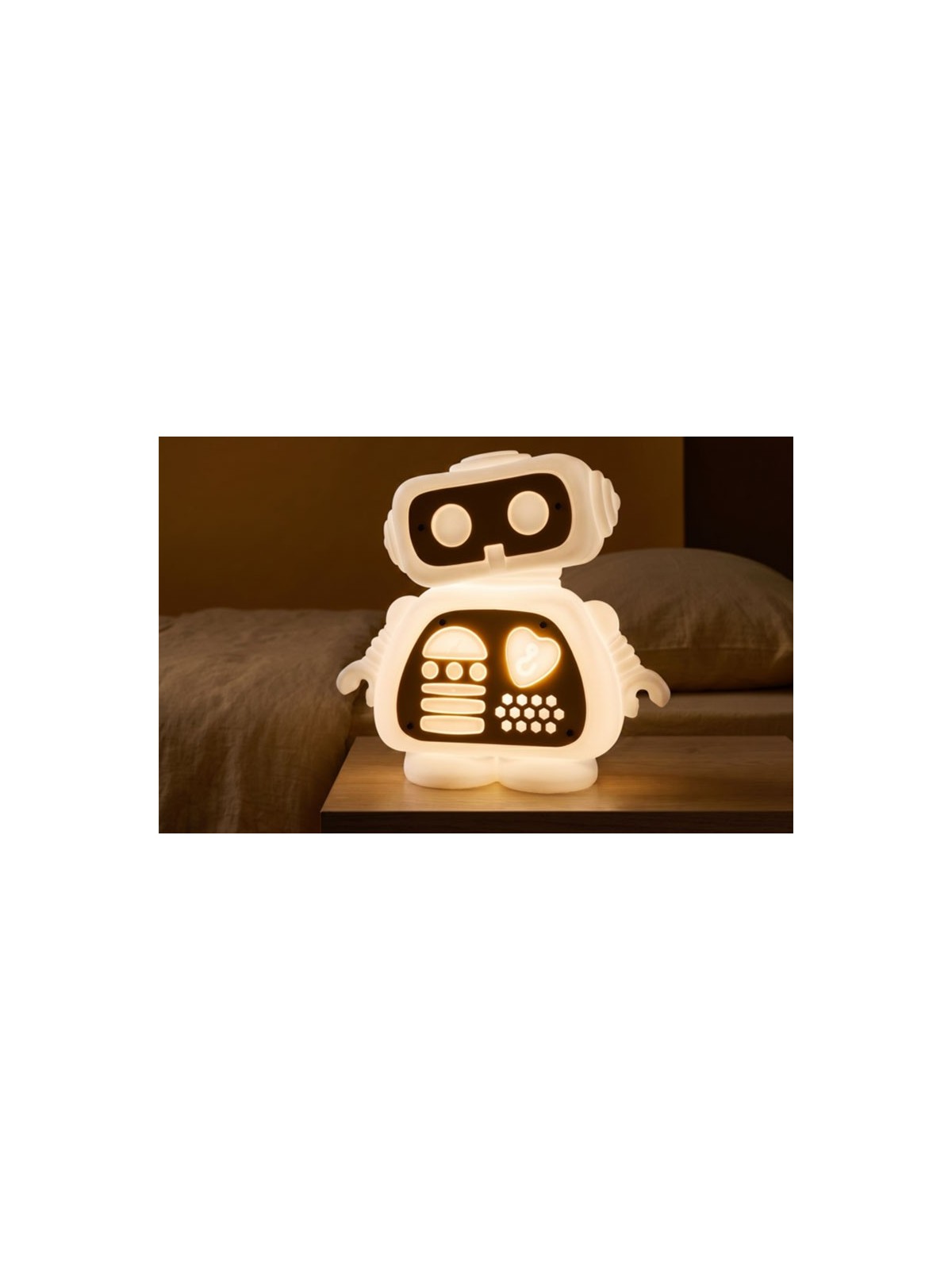 Lampe décorative robot AI Love You jaune Red Hook pour intérieur design