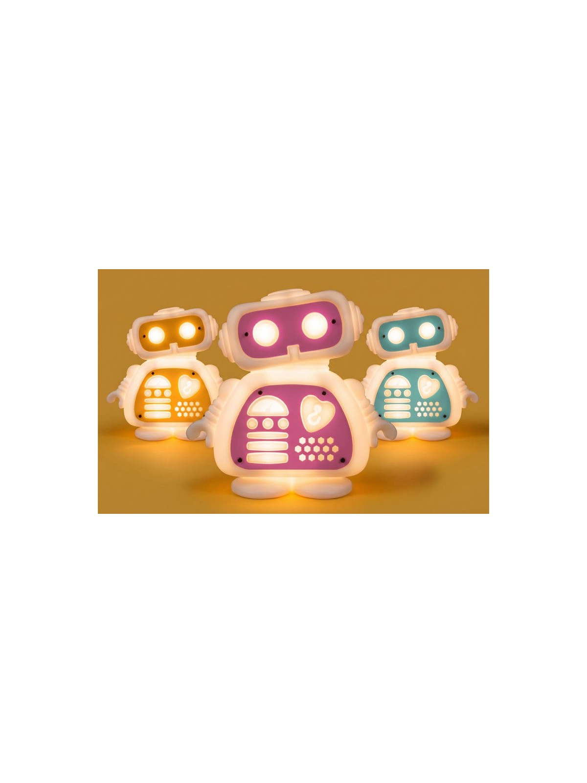 Lampe robot design rechargeable AI Love You de Red Hook, objet déco lumineux original