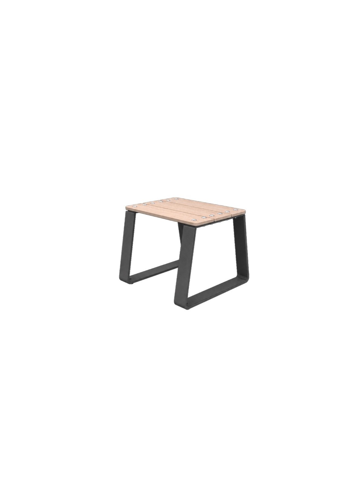 Tabouret enfant PETIOT en acier et compact HPL effet bois pour cour d’école