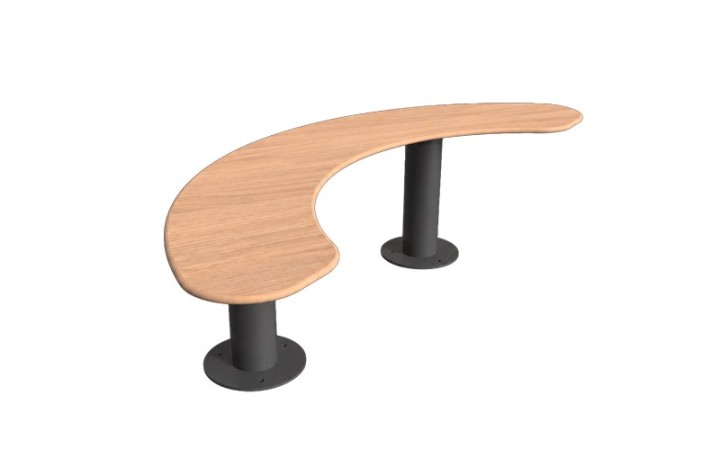 Banquette courbe en acier et compact HPL pour collectivité
Mobilier extérieur enfant en demi-cercle pour cour de récréation