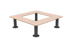 Banquette carrée PETIOT en acier et compact HPL effet bois pour cour d’école
Mobilier extérieur enfant pour entourage d’arbre