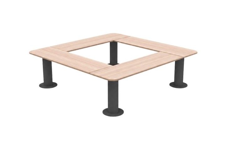 Banquette carrée PETIOT en acier et compact HPL effet bois pour cour d’école
Mobilier extérieur enfant pour entourage d’arbre