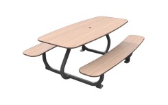 Table de pique-nique enfant PETIOT en acier et compact HPL effet bois pour parc public
Mobilier pour enfant en extérieur