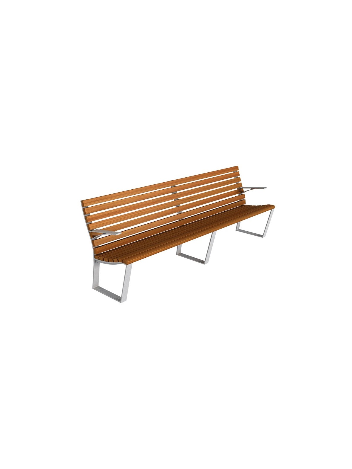 Banc public CEZE en bois tropical et fonte pour espace public
Banc urbain avec accoudoirs pour parc et collectivité