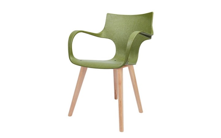 CHAISE DESIGN ERBI MISKI EN FIBRES VÉGÉTALES AVEC PIEDS EN BOIS – STILFIBRA