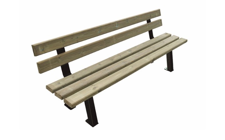BANC SEMINE PIN DU NORD PIEDS DOUBLES NOIR