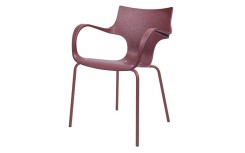 CHAISE STILFIBRA ERBI WINI – DESIGN ITALIEN, MARC DE RAISIN ET PIEDS ACIER