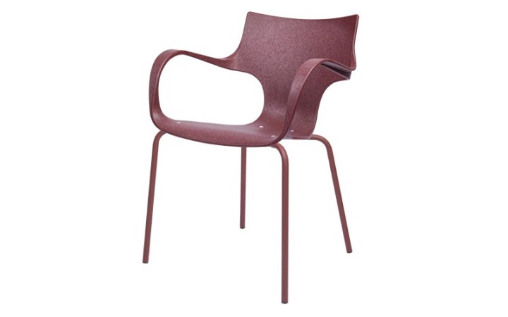 CHAISE STILFIBRA ERBI WINI – DESIGN ITALIEN, MARC DE RAISIN ET PIEDS ACIER