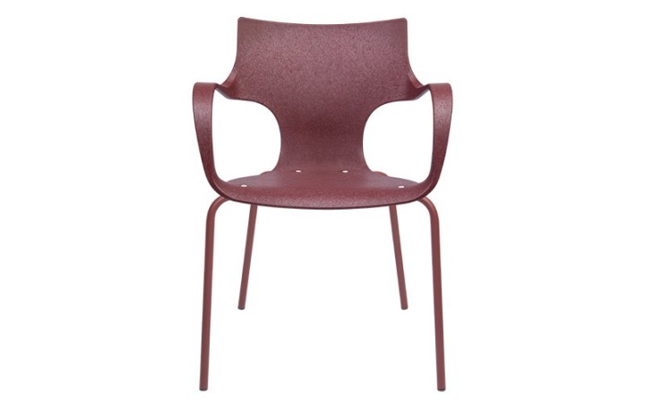 CHAISE STILFIBRA ERBI WINI – DESIGN ITALIEN, MARC DE RAISIN ET PIEDS ACIER