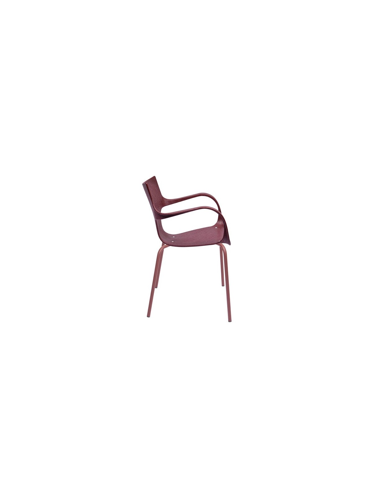 CHAISE STILFIBRA ERBI WINI – DESIGN ITALIEN, MARC DE RAISIN ET PIEDS ACIER