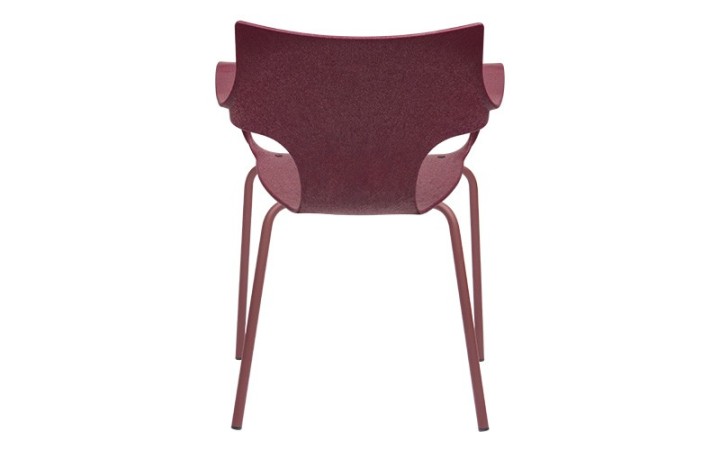 CHAISE STILFIBRA ERBI WINI – DESIGN ITALIEN, MARC DE RAISIN ET PIEDS ACIER