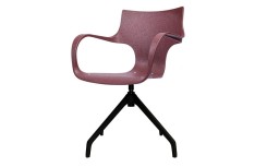 Chaise Erbi Wini STILFIBRA en fibres de marc de raisin et plastique recyclé, avec piètement polyamide noir à retour automatique