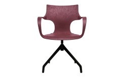 Chaise Erbi Wini en fibres végétales et PP régénéré, avec piètement polyamide pour salles de réunion et espaces d’accueil
