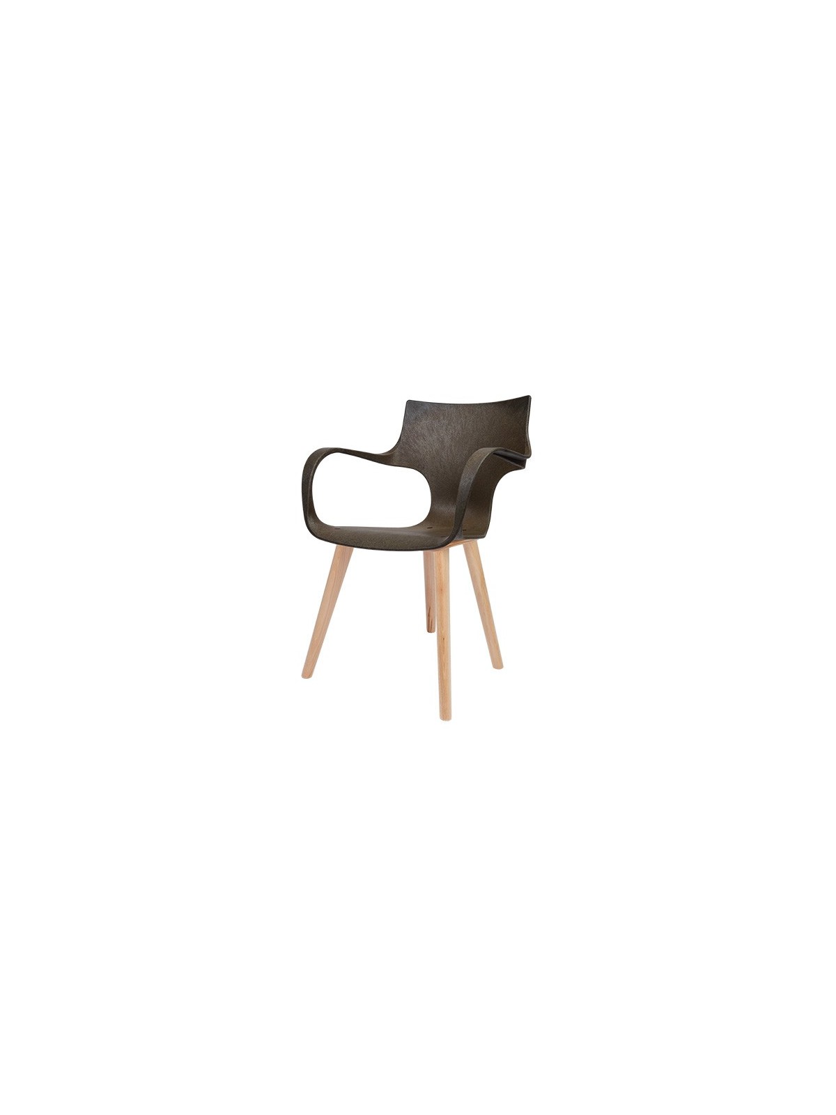 Erbi Moka, chaise design professionnelle avec coque contenant 20 % de fibres de café et pieds en bois de hêtre FSC®