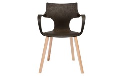 Chaise Erbi Moka en biocomposite végétal et PP régénéré, idéale pour hôtels, restaurants et espaces d’accueil