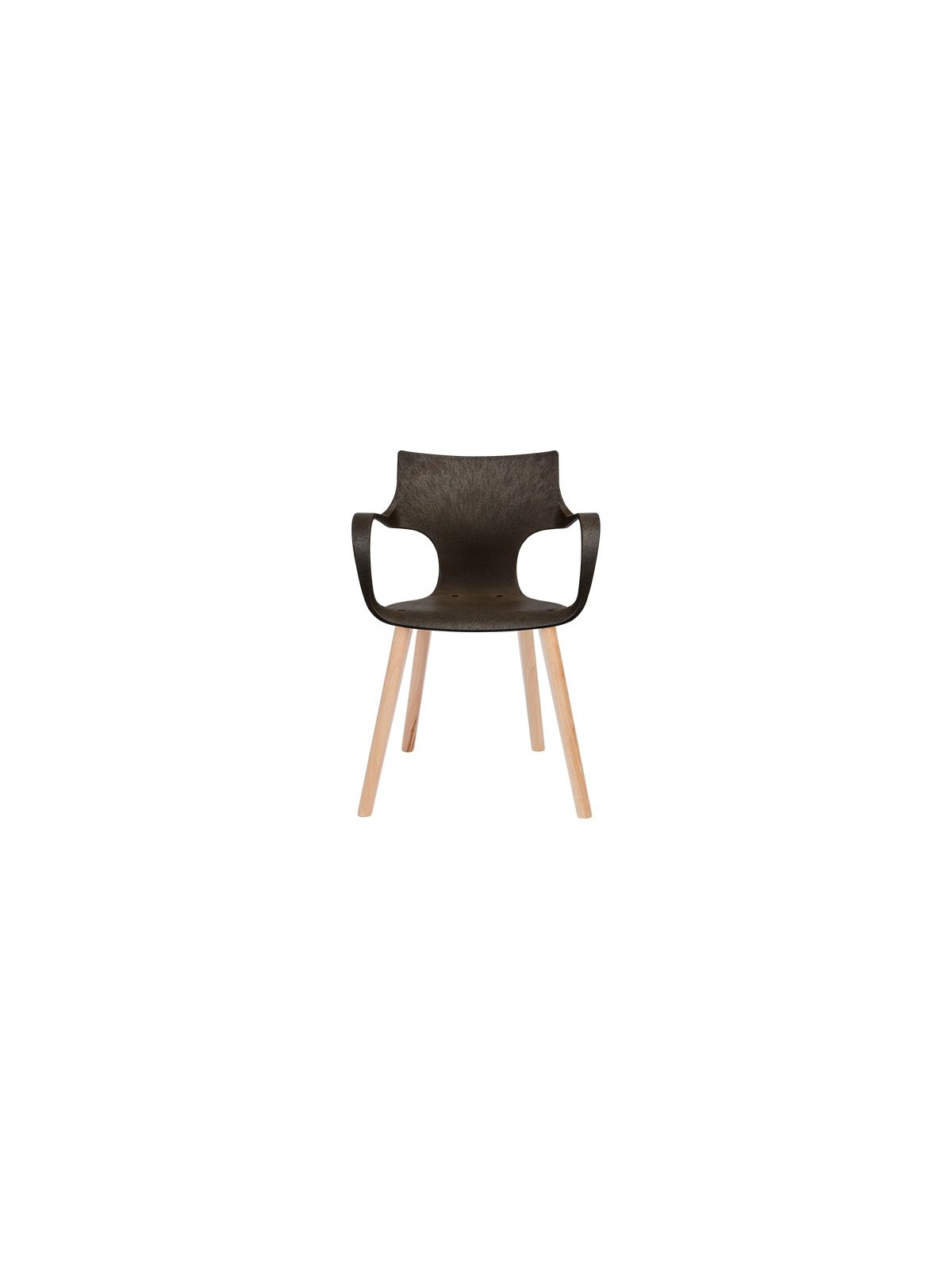 Chaise Erbi Moka en biocomposite végétal et PP régénéré, idéale pour hôtels, restaurants et espaces d’accueil