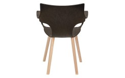 Chaise Erbi Moka fibres végétales plastique post-industriel recyclé pieds bois intérieur responsable