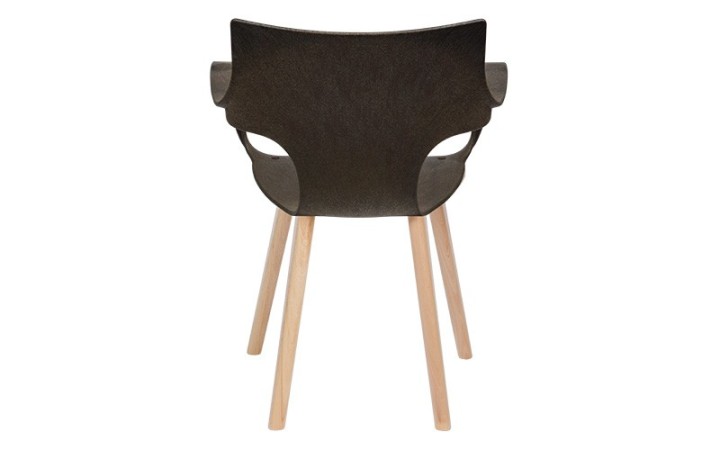Chaise Erbi Moka fibres végétales plastique post-industriel recyclé pieds bois intérieur responsable