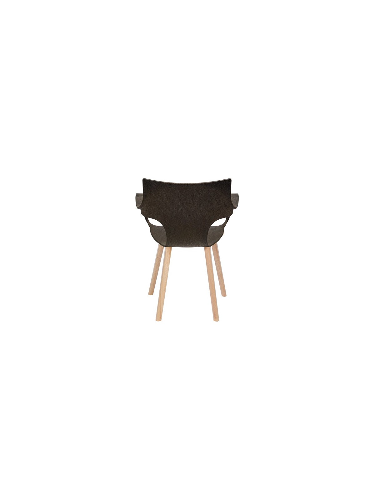 Chaise Erbi Moka fibres végétales plastique post-industriel recyclé pieds bois intérieur responsable