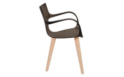 Chaise Erbi Moka fibres végétales plastique post-industriel recyclé pieds bois intérieur responsable