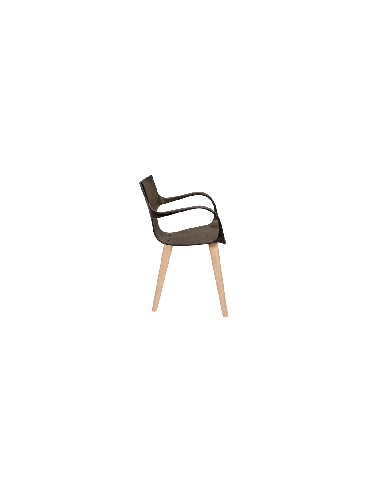 Chaise Erbi Moka fibres végétales plastique post-industriel recyclé pieds bois intérieur responsable