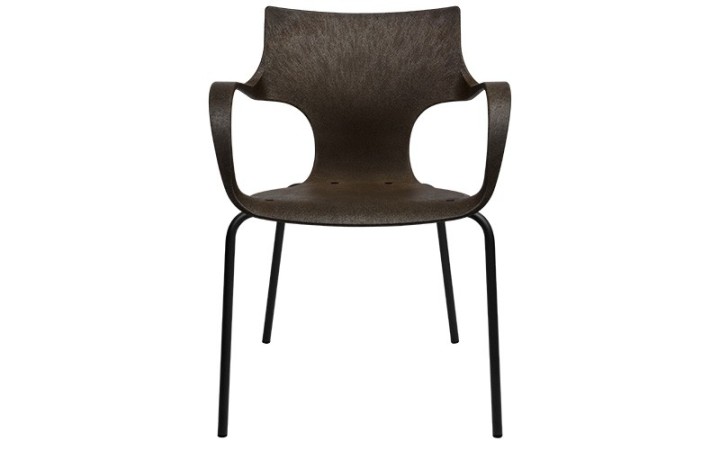 Erbi Moka, chaise professionnelle avec coque contenant 20 % de fibres de café et structure en acier galvanisé peint