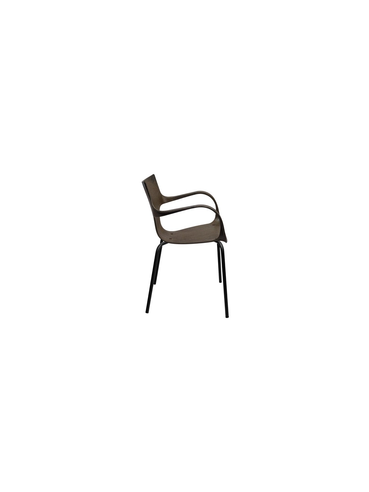 Chaise Erbi Moka en biocomposite végétal et plastique post-industriel recyclé, espaces professionnels intérieurs et extérieurs