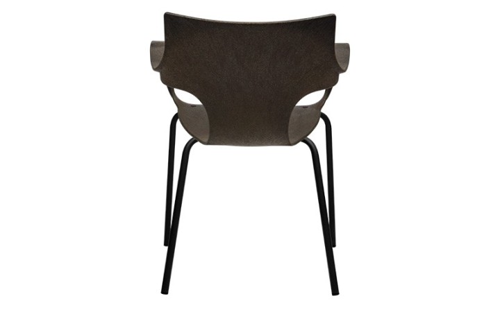 Chaise Erbi Moka en biocomposite végétal et plastique post-industriel recyclé, espaces professionnels intérieurs et extérieurs