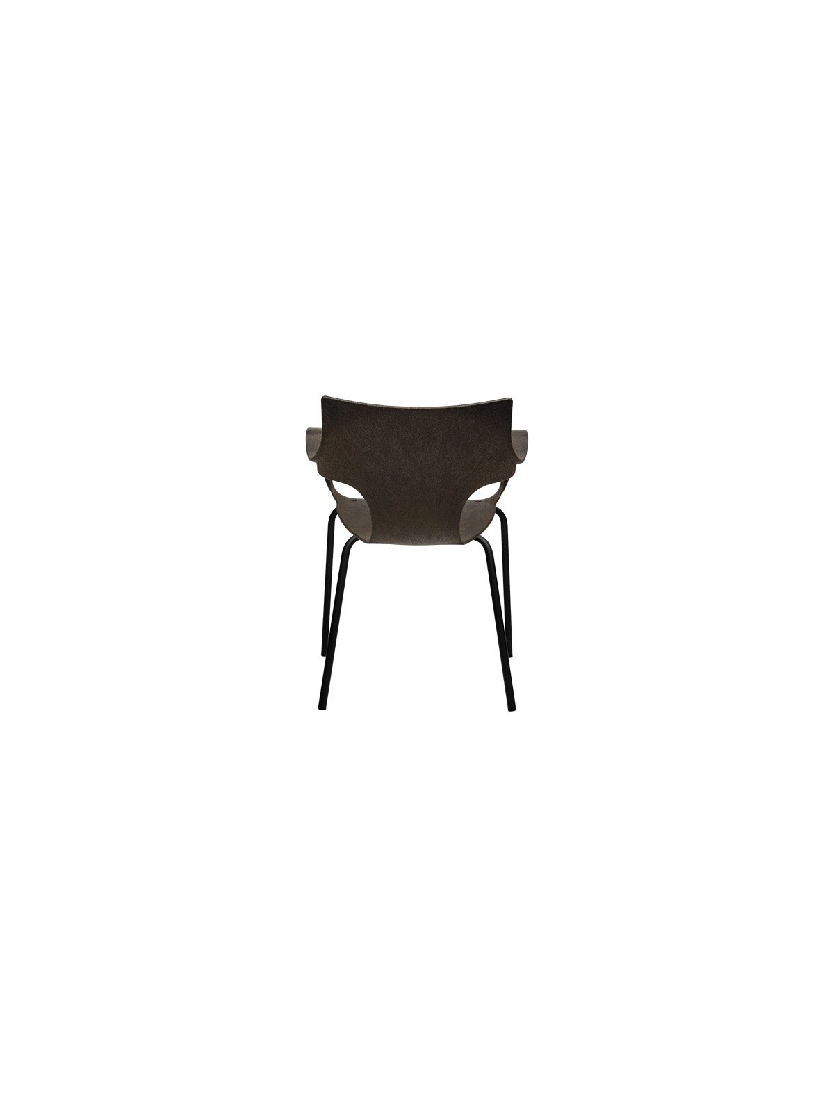 Chaise Erbi Moka en biocomposite végétal et plastique post-industriel recyclé, espaces professionnels intérieurs et extérieurs