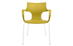Chaise Erbi Chami en fibres végétales et polypropylène régénéré structure acier pour les projets d’aménagement responsables