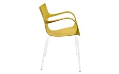 Chaise Erbi Chami en fibres végétales et polypropylène régénéré structure acier pour les projets d’aménagement responsables