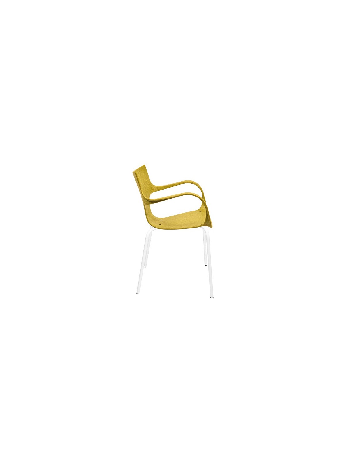 Chaise Erbi Chami en fibres végétales et polypropylène régénéré structure acier pour les projets d’aménagement responsables