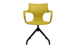 Chaise design Stilfibra Erbi Chami avec coque en fibres de camomille et base en polyamide noir